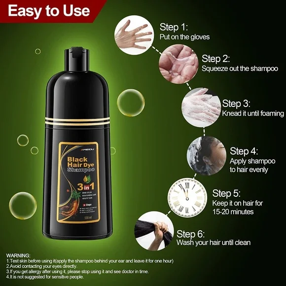 MEIDU instant 3in1 Hair Dye Color Shampoo 500mL (6 colors available to choose) - Picture 10 of 15